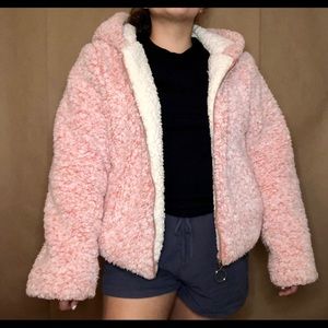 Pink fluffy coat